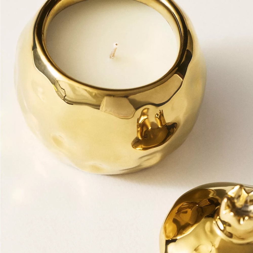 Anthropologie Pomme Rouge Ceramic Fruit Candle NWT Pomegranate - Picture 3 of 3